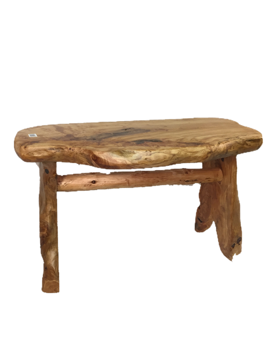 FUNCTIONAL ART is the best way to describe Greener Valley's stunning collection of stumps and roots that have been handcrafted into beautiful wine holders, cheese boards, platters, bowls and stools. Handcrafted from the roots and stumps of the Asian Cypress known as Shan Mu. These beautiful stools function equally well as a stool, end table or plant stand. Each piece is absolutely unique. This stool measures 24" high.