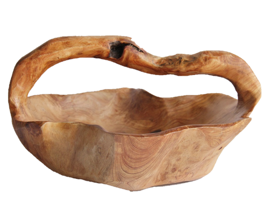 FUNCTIONAL ART is the best way to describe Greener Valley's stunning collection of stumps and roots that have been handcrafted into beautiful wine holders, cheese boards, platters, bowls and stools. Handcrafted from the roots and stumps of the Asian Cypress known as Shan Mu. These beautiful stools function equally well as a stool, end table or plant stand. Each piece is absolutely unique. This stool measures 24" high.