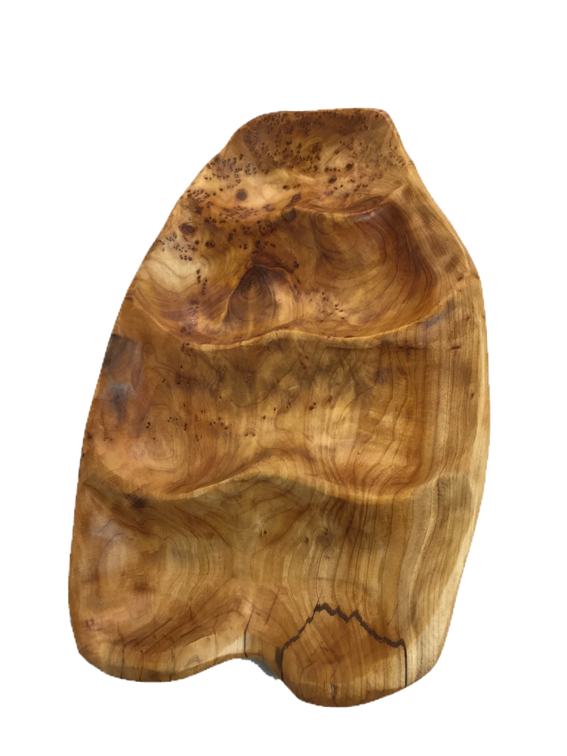 FUNCTIONAL ART is the best way to describe Greener Valley's stunning collection of stumps and roots that have been handcrafted into beautiful wine holders, cheese boards, platters, bowls and stools. Handcrafted from the roots and stumps of the Asian Cypress known as Shan Mu. These beautiful stools function equally well as a stool, end table or plant stand. Each piece is absolutely unique. This stool measures 24" high.