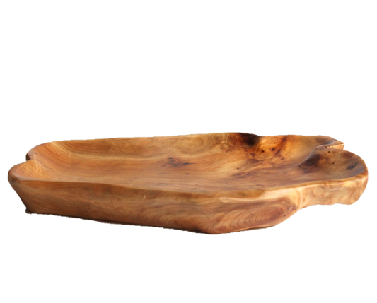 FUNCTIONAL ART is the best way to describe Greener Valley's stunning collection of stumps and roots that have been handcrafted into beautiful wine holders, cheese boards, platters, bowls and stools. Handcrafted from the roots and stumps of the Asian Cypress known as Shan Mu. These beautiful stools function equally well as a stool, end table or plant stand. Each piece is absolutely unique. This stool measures 24" high.