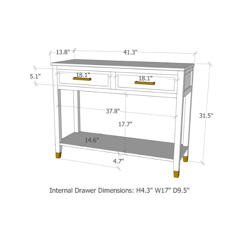 Greener Valley 2 Drawer Console Table - B303