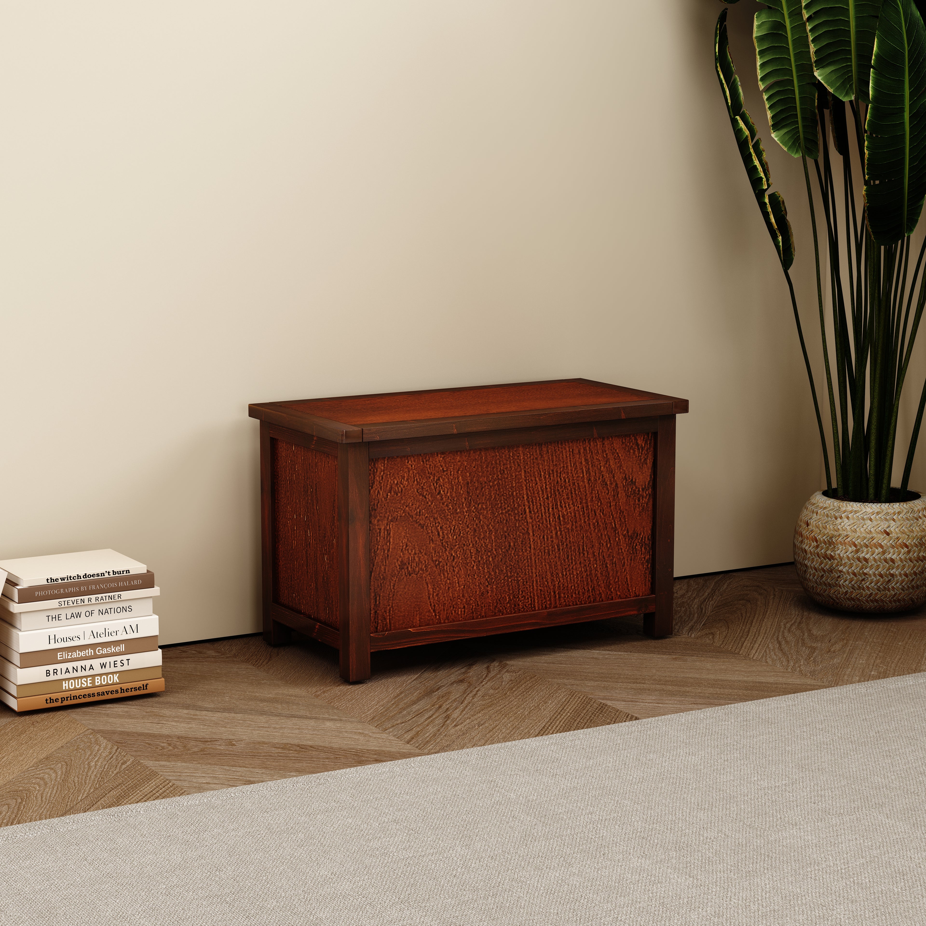 Greener Valley Solid Wood Mountainside Flip Top Storage Bench - M108