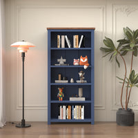 Greener Valley Solid Wood Waxed Bookshelf with 5 Shelves - Tall - WA302