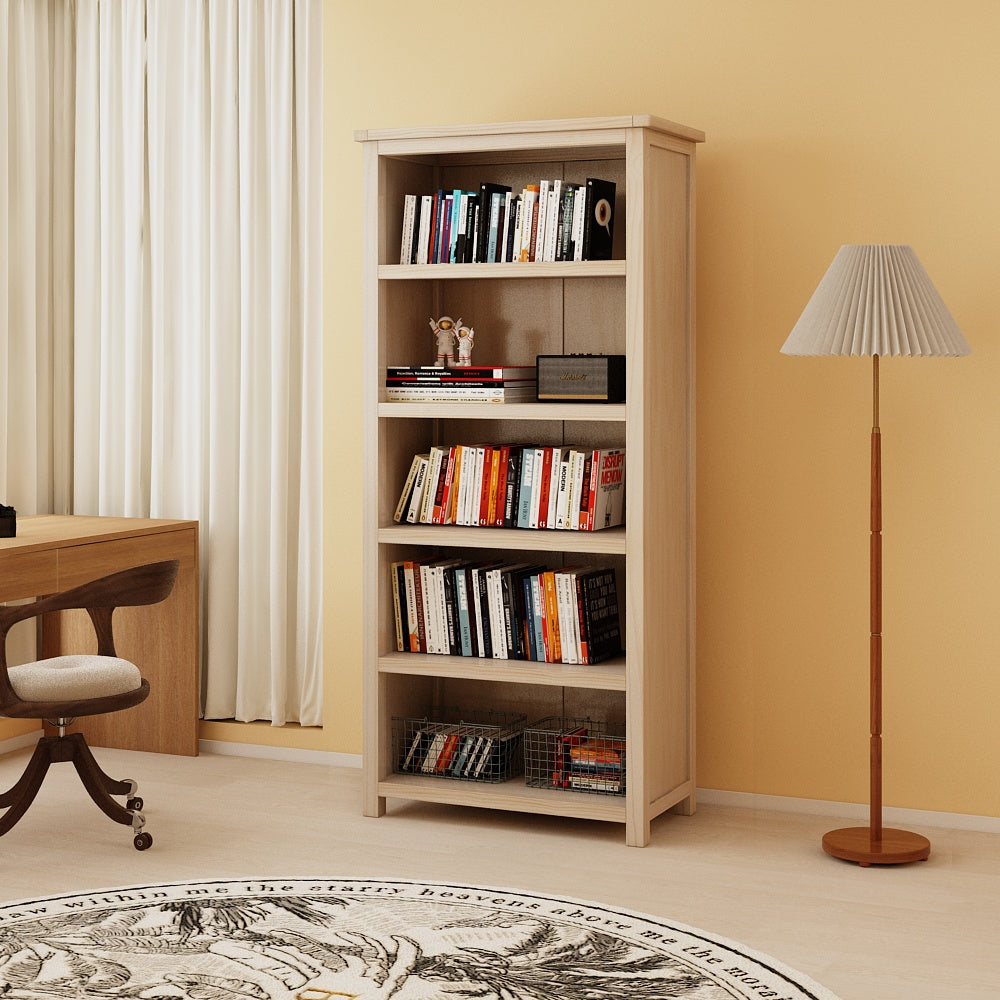 Greener Valley Solid Wood Mountainside Bookshelf with 5 Shelves - Tall - MS302