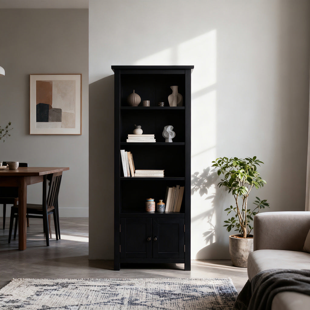 Greener Valley Tall Bookcase with Cabinets - M311