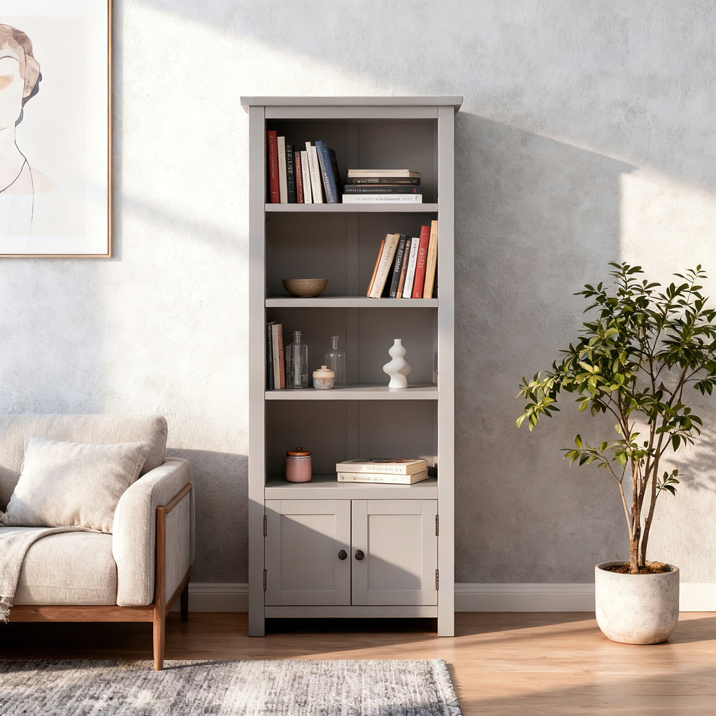 Greener Valley Tall Bookcase with Cabinets - M311