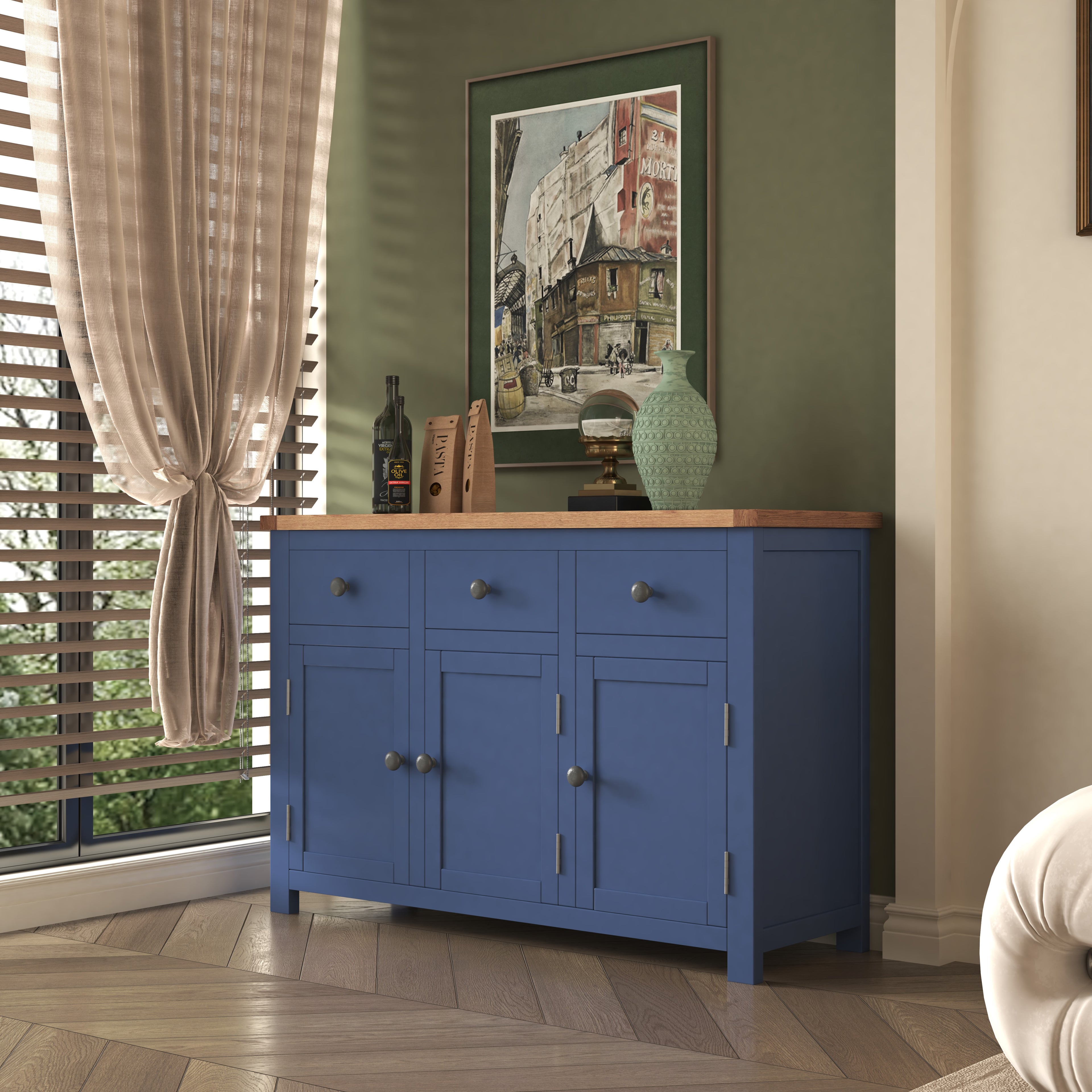 Greener Valley Solid Wood Waxed Long Sideboard - WA400