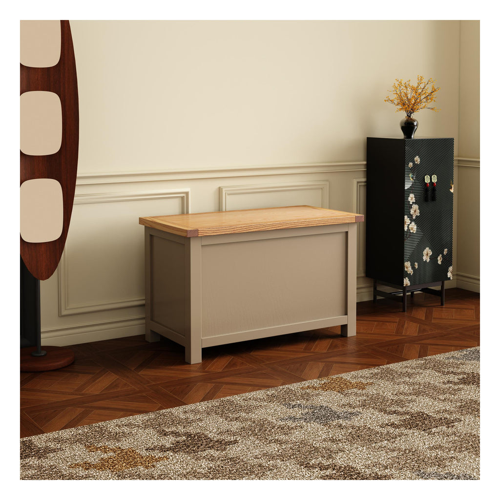 Greener Valley Solid Wood Waxed Flip Top Storage Bench - WA108