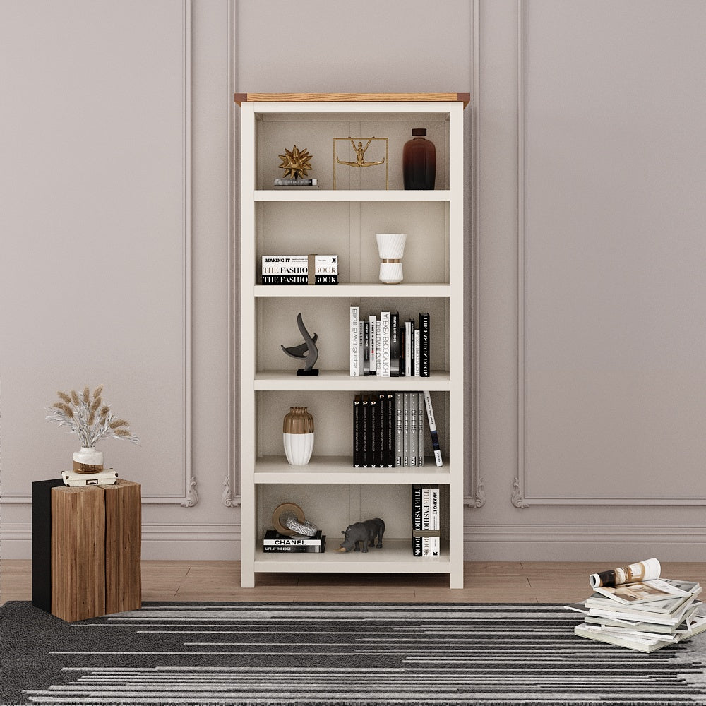 Greener Valley Solid Wood Waxed Bookshelf with 5 Shelves - Tall - WA302