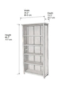 Greener Valley Solid Wood Waxed Bookshelf with 5 Shelves - Tall - WA302
