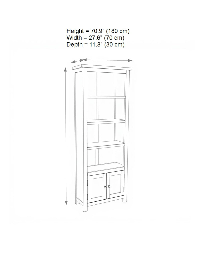 Greener Valley Tall Bookcase with Cabinets - M311