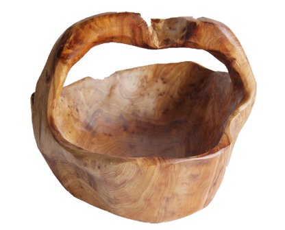 FUNCTIONAL ART is the best way to describe Greener Valley's stunning collection of stumps and roots that have been handcrafted into beautiful wine holders, cheese boards, platters, bowls and stools. Handcrafted from the roots and stumps of the Asian Cypress known as Shan Mu. These beautiful stools function equally well as a stool, end table or plant stand. Each piece is absolutely unique. This stool measures 24" high.