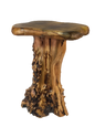 FUNCTIONAL ART is the best way to describe Greener Valley's stunning collection of stumps and roots that have been handcrafted into beautiful wine holders, cheese boards, platters, bowls and stools. Handcrafted from the roots and stumps of the Asian Cypress known as Shan Mu. These beautiful stools function equally well as a stool, end table or plant stand. Each piece is absolutely unique. This stool measures 24" high.