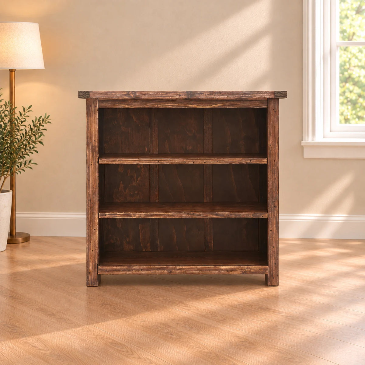 Greener Valley Solid Wood Denver Bookshelf with 3 Shelves - Short - DN301